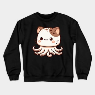 big head octopuss cat Crewneck Sweatshirt